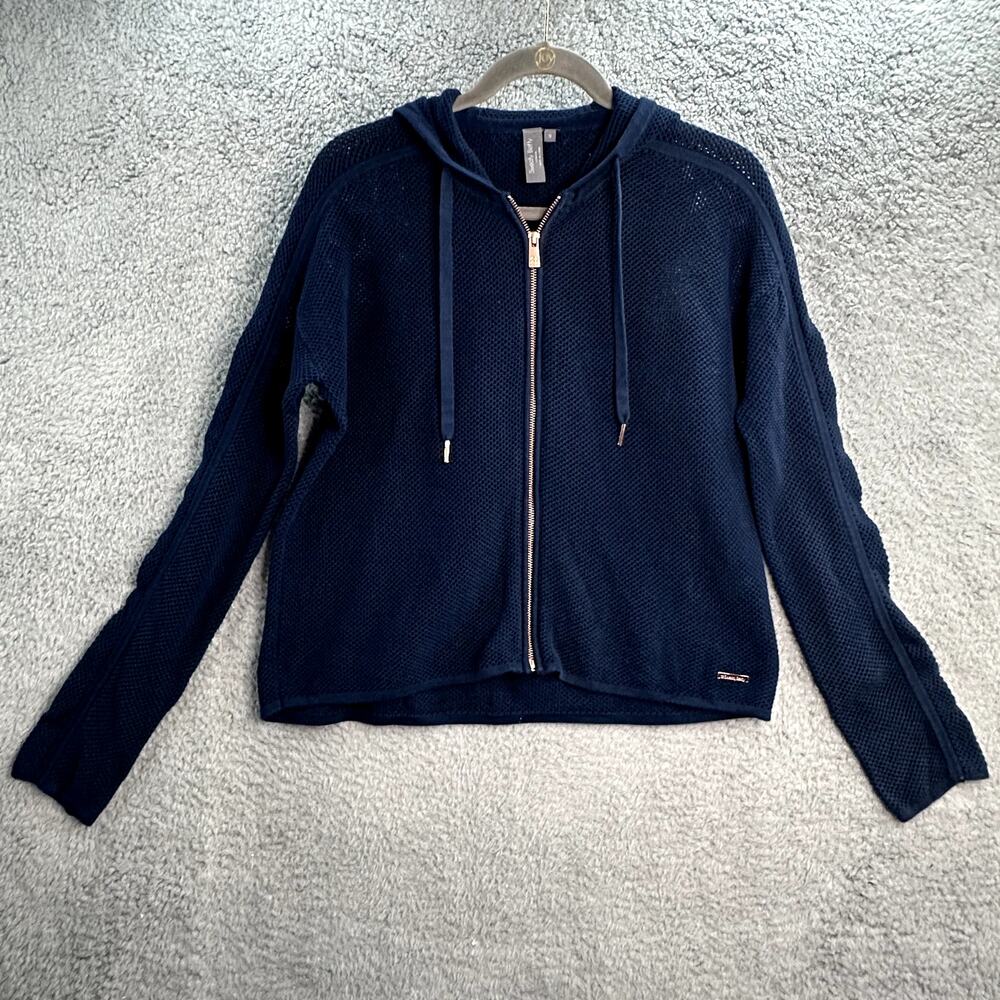 Sweaty‎ Betty Small Blue Mesh Hooded Jacket Full Zip Activewear Gym Workout